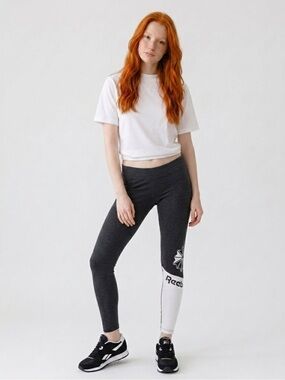 Reebok Black and White Graphic Leggings